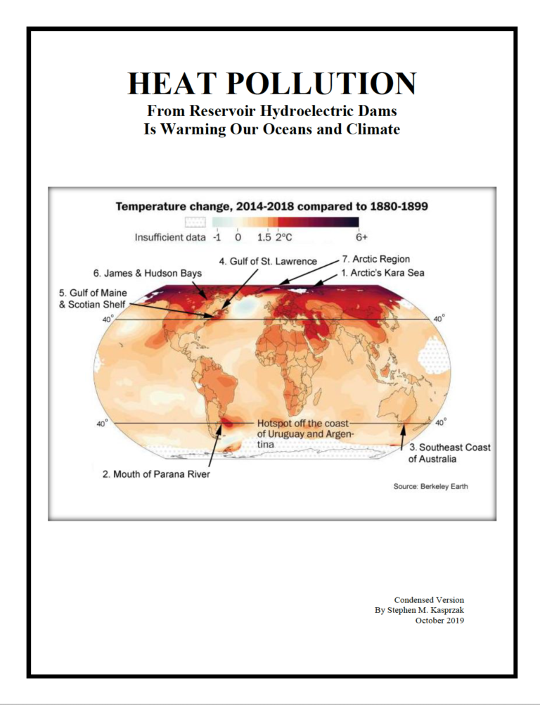 Read more about the article Heat Pollution from Reservoir Hydroelectric Dams is Warming our Oceans and Climate