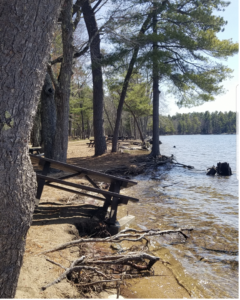 Songo Beach at Sebago Lake State Park May 6, 2022, 266.45’ msl D. Boxer photo